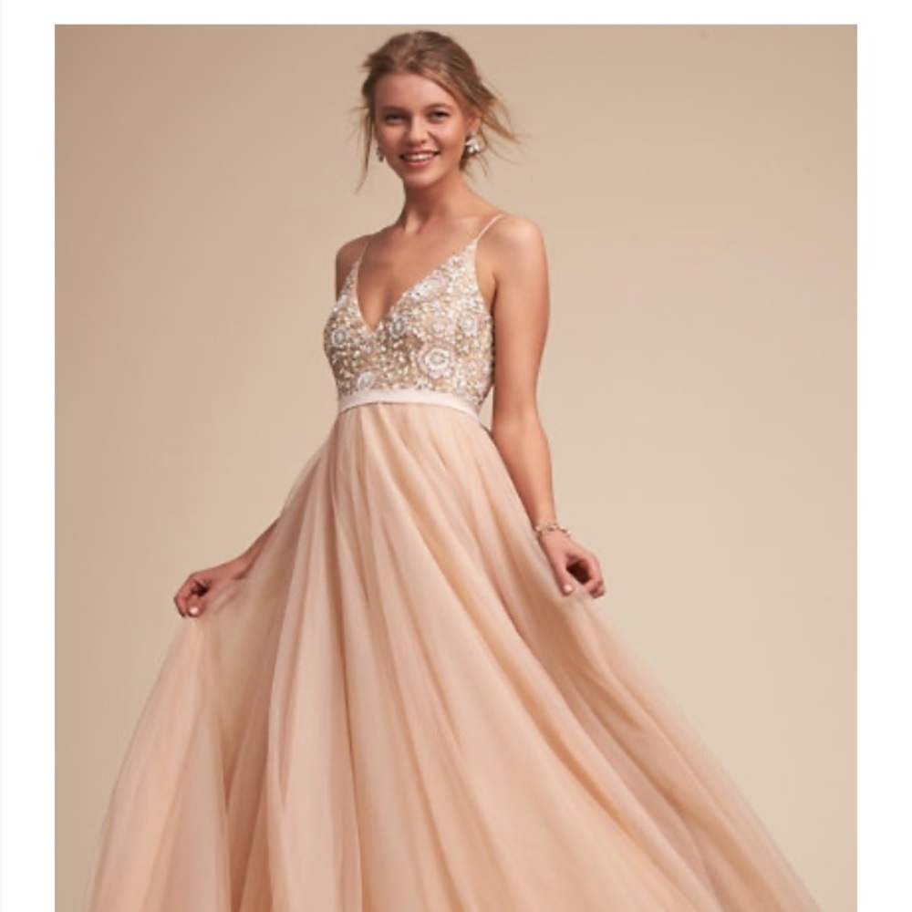 BHLDN Benson Gown, Rose/blush/cream Bridal Gown - Picture 4 of 13
